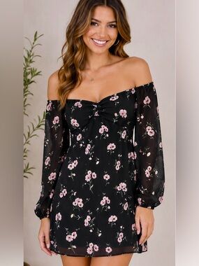 Adorable Off the Shoulder Floral Dress